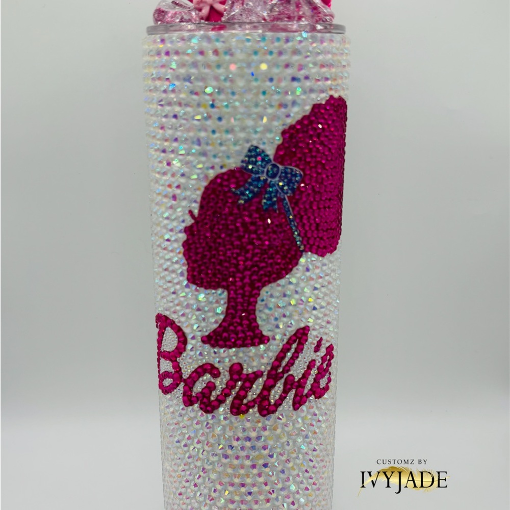Barbie Rhinestone Tumbler handmade